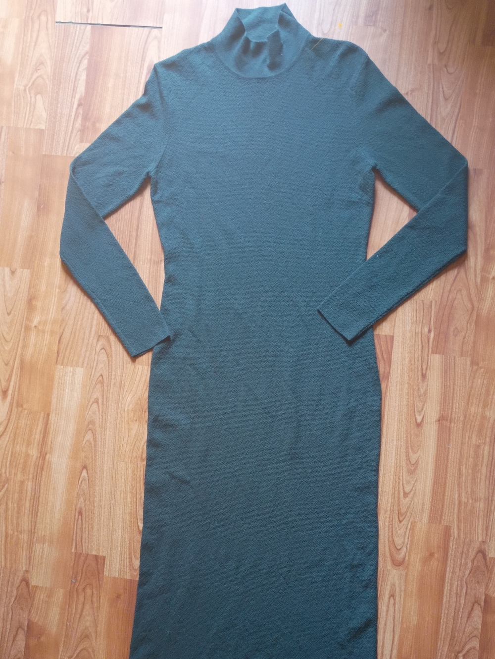 Zara Long Sleeve Turtleneck Bodycon Dress - Green